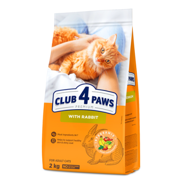 CLUB 4 PAWS Преміум "З Кроликом". Повнораціонний сухий корм для дорослих котів