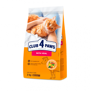 CLUB 4 PAWS PREMIUM "SU VERŠIENA". PILNAVERTIS SAUSAS MAISTAS SUAUGUSIOMS KATĖMS