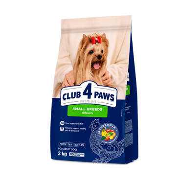 CLUB 4 PAWS PREMIUM MAŽOMS VEISLĖMS. PILNAVERTIS SAUSAS PAŠARAS SUAUGUSIEMS ŠUNIMS